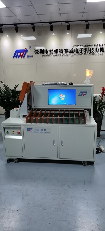 18650 21700 32700 estrutura automática do armazenamento da máquina de classificação 11 da bateria 3in1 com função completa do alarme